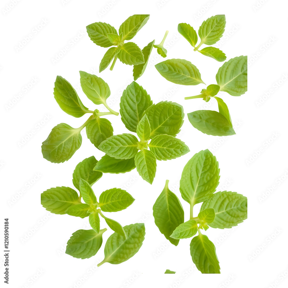 Mint leaves with vibrant green tones. Mint leaves with vibrant green tones.