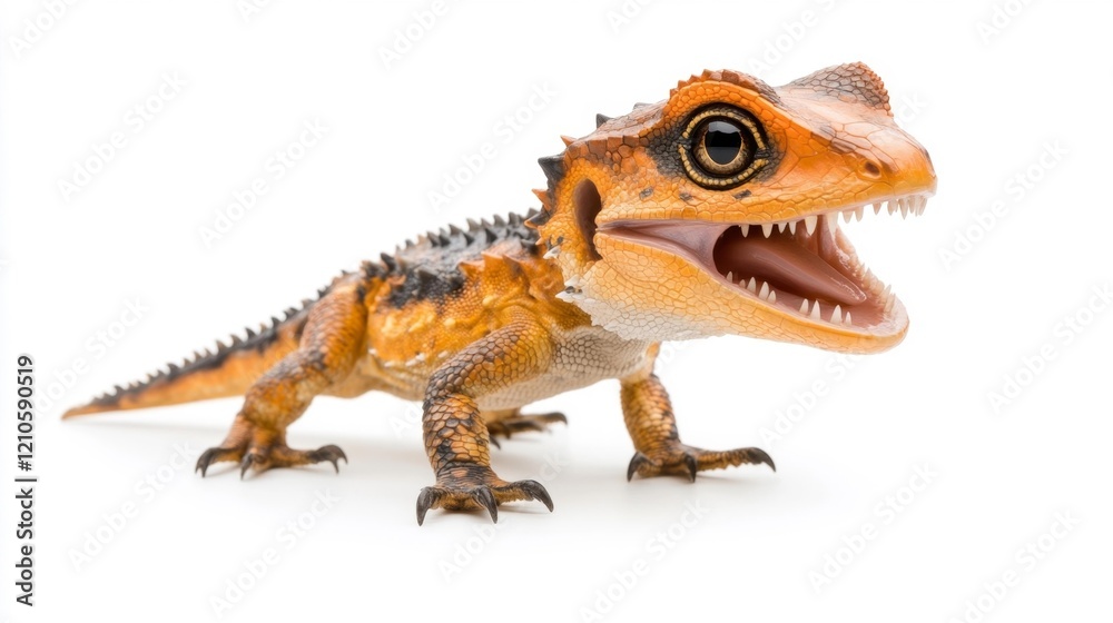 Naklejka premium Hypsilophodon Dinosaur Toy on White Background. Generative AI