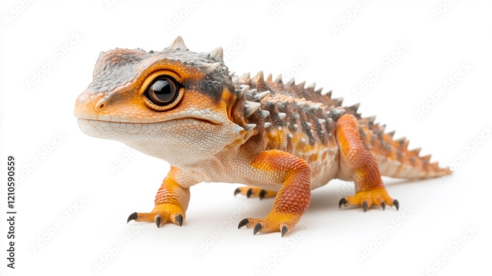 Obraz premium Hypsilophodon Herbivore Model Isolated on White. Generative AI