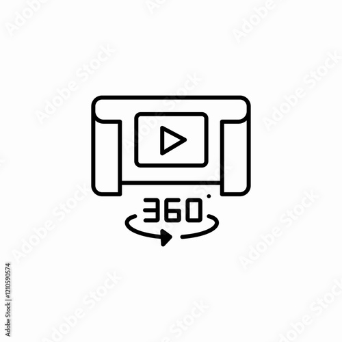 panoramic scope virtual experience icon sign vector