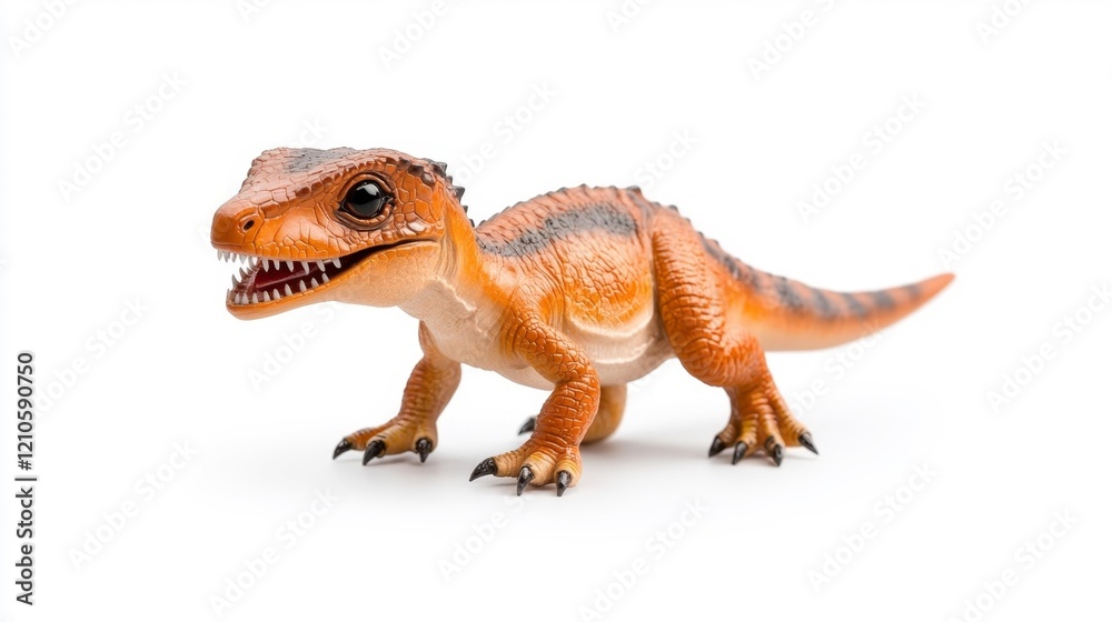 Naklejka premium Tiny Microceratus Dinosaur Isolated on White Background. Generative AI