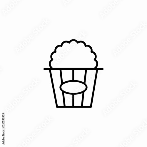 pop corn box icon sign vector