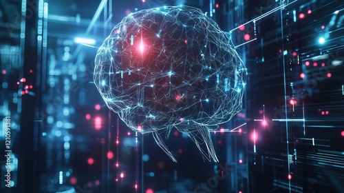 An advanced artificial intelligence laboratory with deep learning algorithms and neural networks, Computational style, photo of