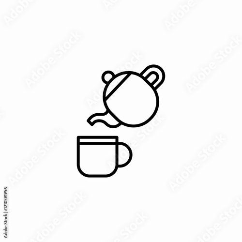 teapot usage icon sign vector