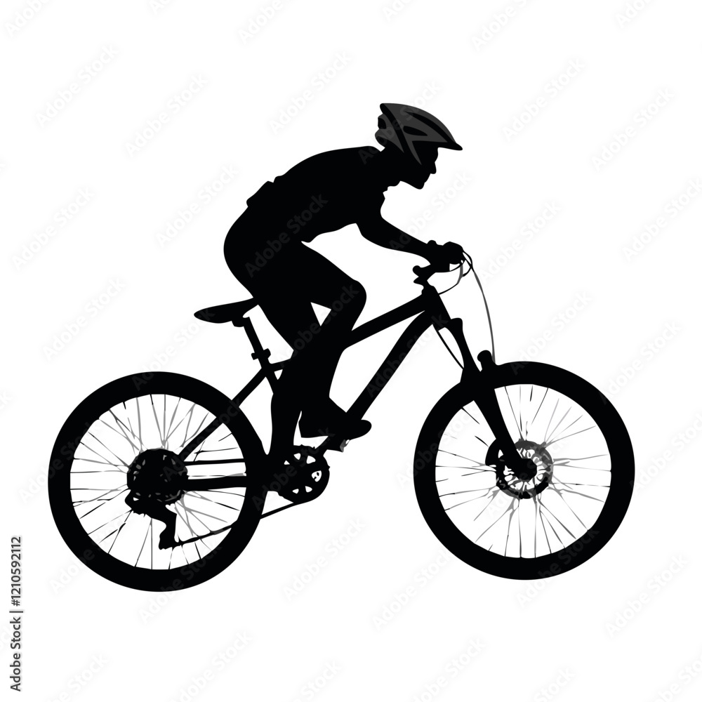 Naklejka premium Bicycle and Cycling Silhouettes Vector