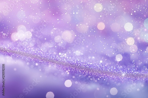 A soft, shimmering bokeh effect in purple, adorned with glitter, evoking a festive, magical atmosphere, with plenty of room for your creative text.