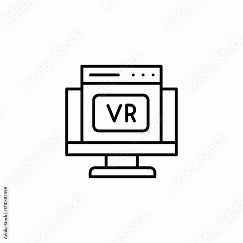 virtual reality computer connection icon sign vector