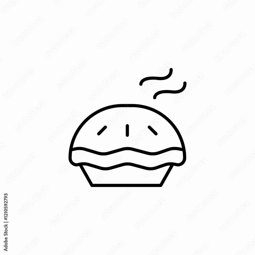 warm pie icon sign vector