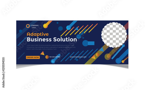 Business solutions social media cover or Gradient business horizontal banner
