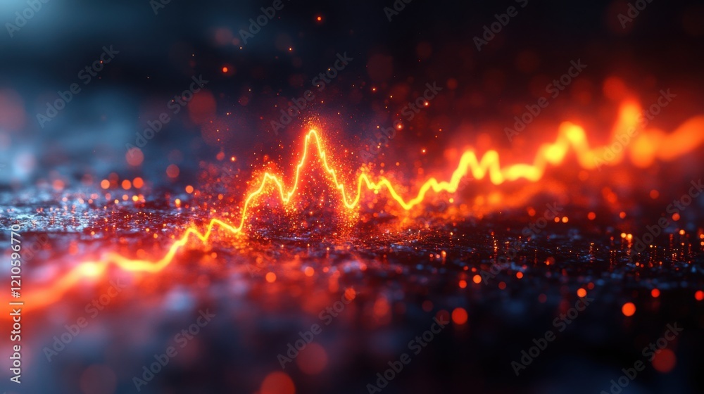 Fiery Abstract Energy Line Graph Glowing Hot Data Visualization Stock Market Trend Fiery Abstract Energy Line Graph Glowing Hot Data Visualization Stock Market Trend