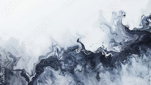 Abstract Background: Gradient Textures in Shades of Black, White, and Gray, Resembling Fluid Art or Marbled Textures