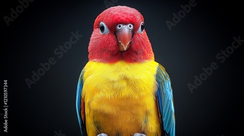 Colorful parrot perched inside cage showcasing vibrant feathers and curious e...