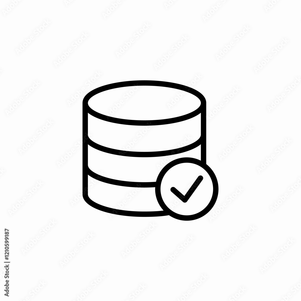 database completed icon sign vector database completed icon sign vector