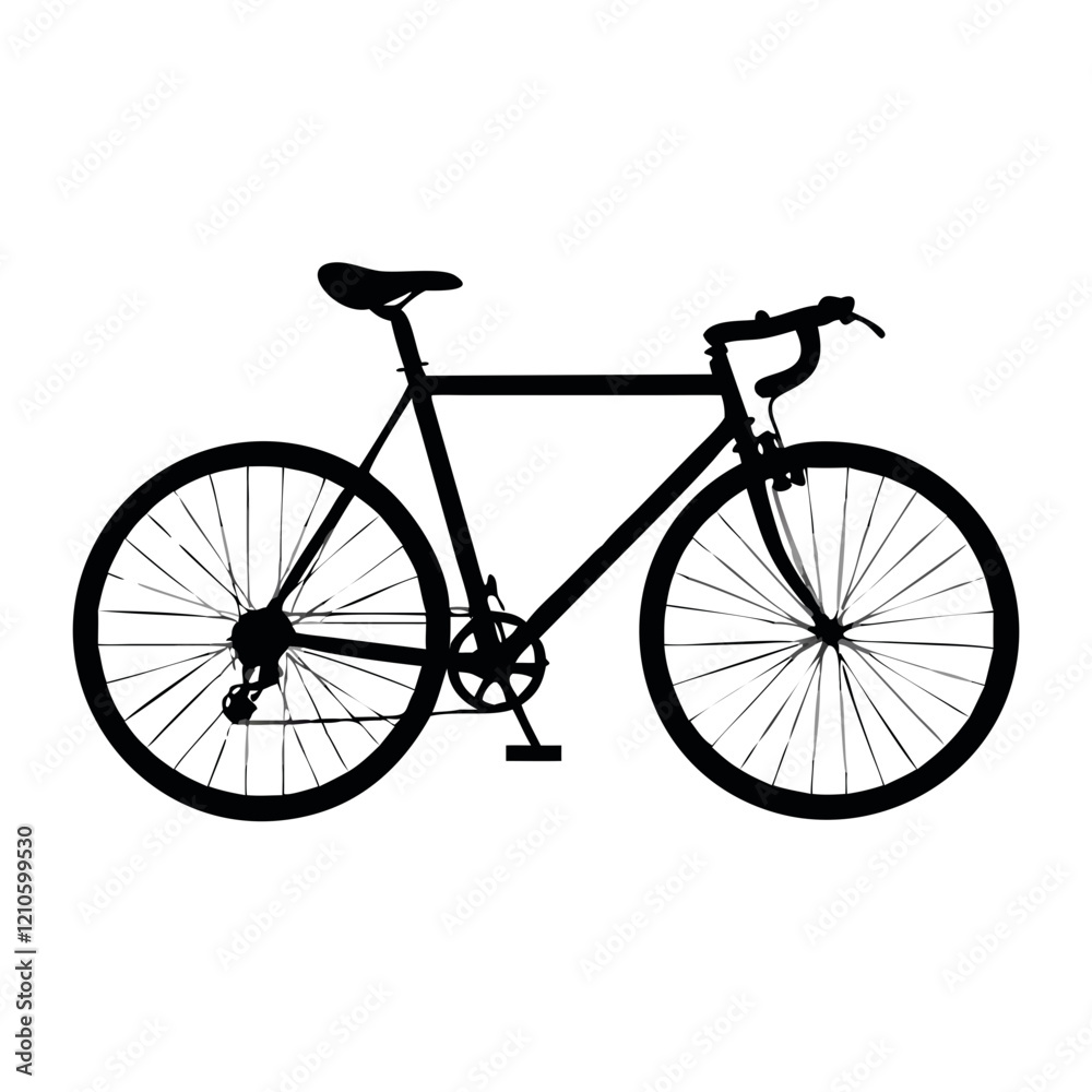 Simple Bicycle Silhouette Vector Design Simple Bicycle Silhouette Vector Design