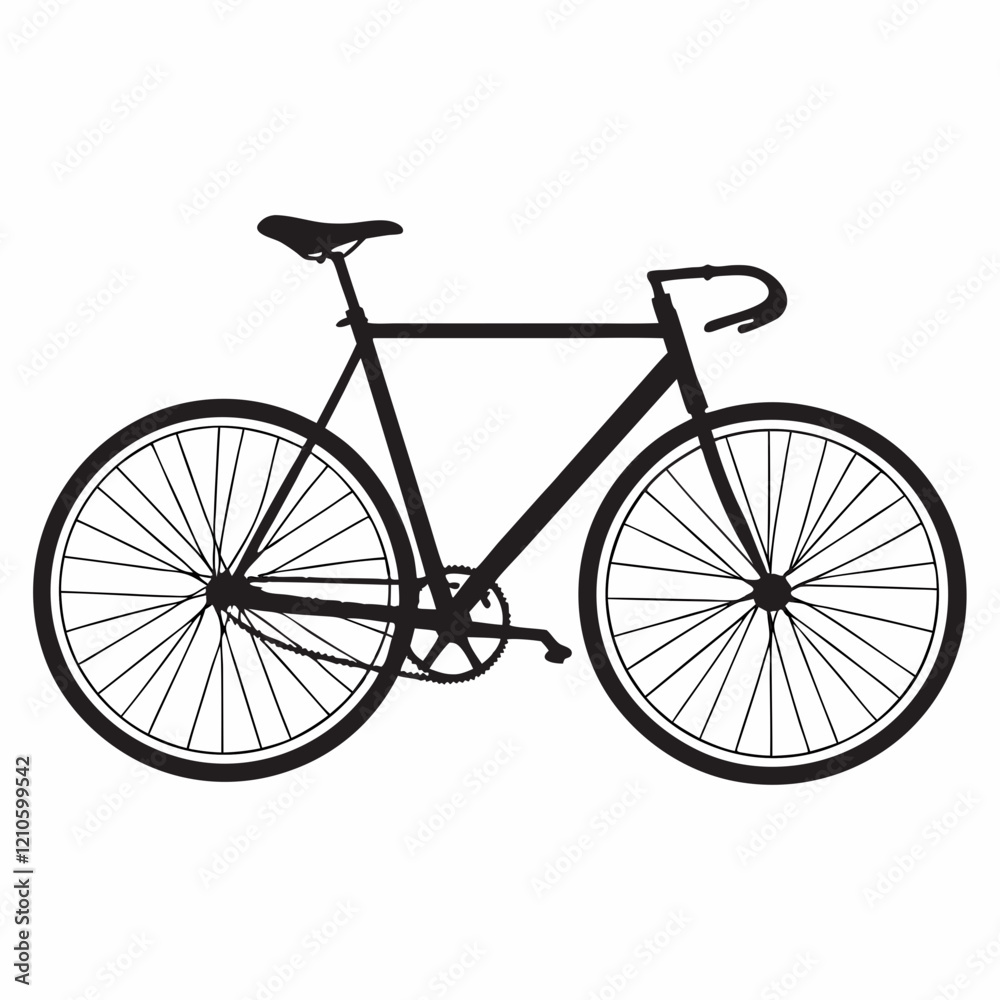 Obraz premium Simple Bicycle Silhouette Vector Design