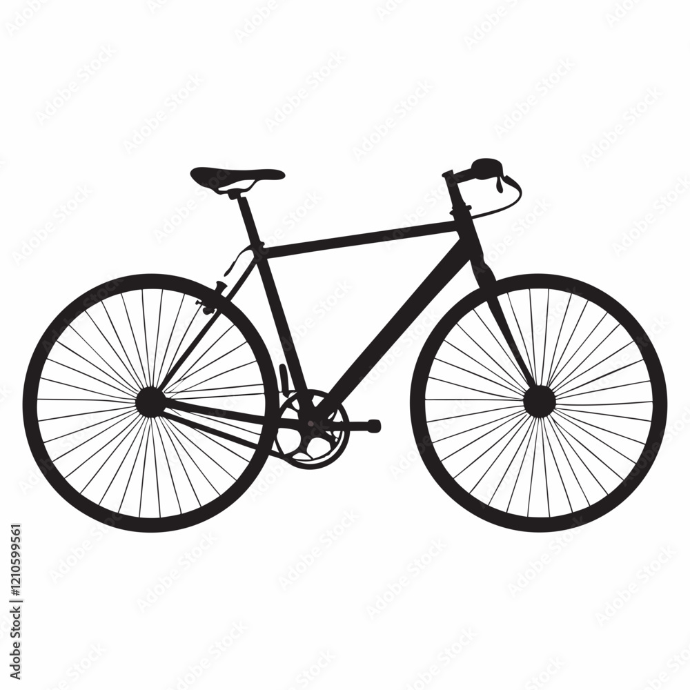Obraz premium Simple Bicycle Silhouette Vector Design