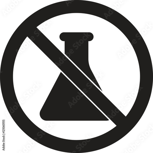 Chemical free sign isolated on white background . No chemicals sign . Vector illustration