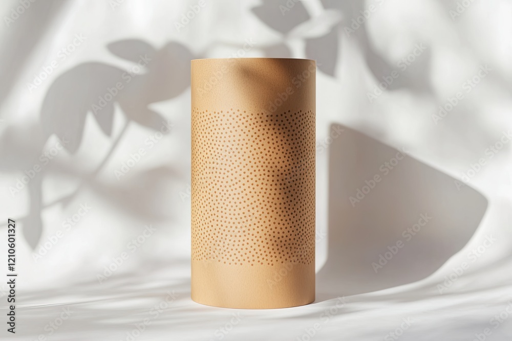 Obraz premium Stylish speaker with textured surface casting soft shadows on fa