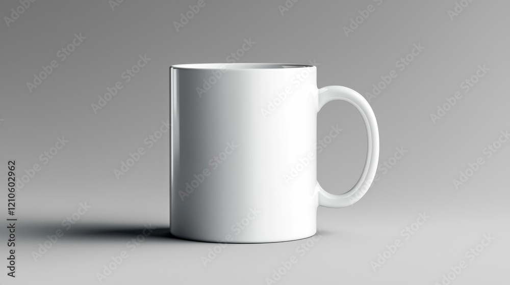 White mug on grey background, design template White mug on grey background, design template