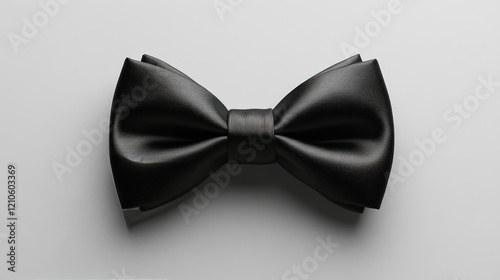 Elegant black bow tie on a neutral background for formal attire and special e...