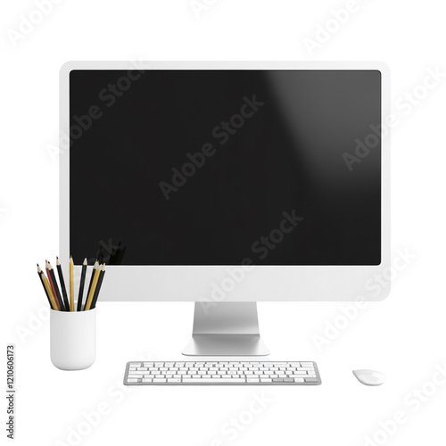 White Computer Desktop Setup