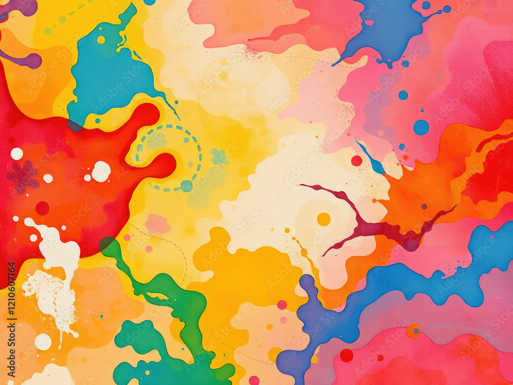 Obraz premium Abstract Color Background Nature Drops of Paints, abstract background, paint splatters, nature elements, color gradient