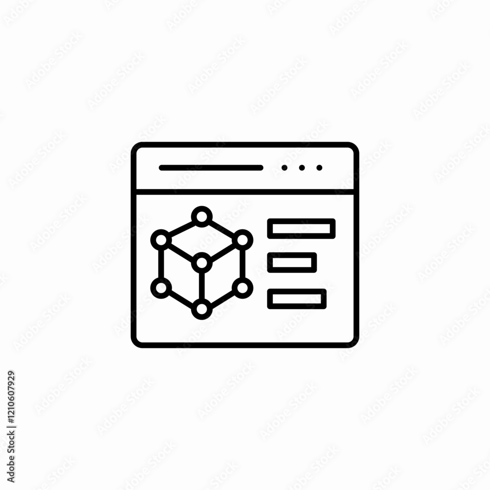 3 dimensional modeling icon sign vector