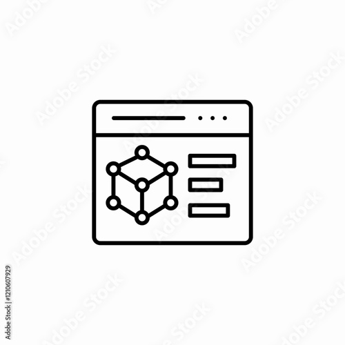 3 dimensional modeling icon sign vector