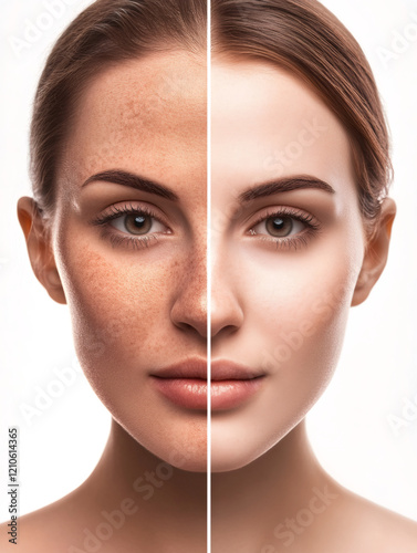 Woman showing skin tone change after treatment