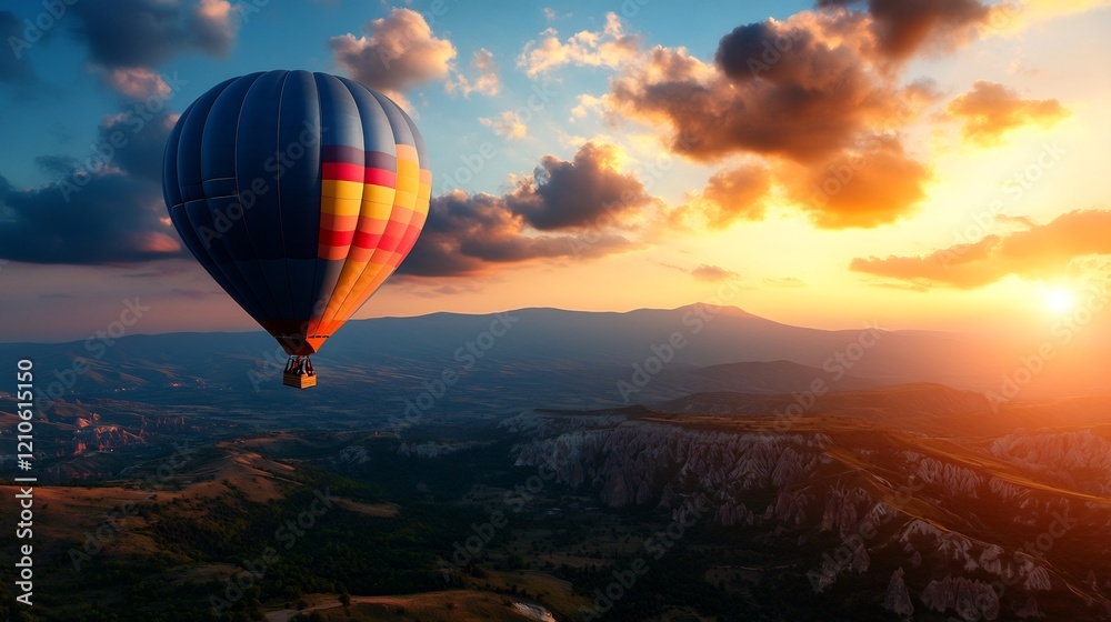 Fototapeta premium Hot Air Balloon Ride over Cappadocia at Sunset