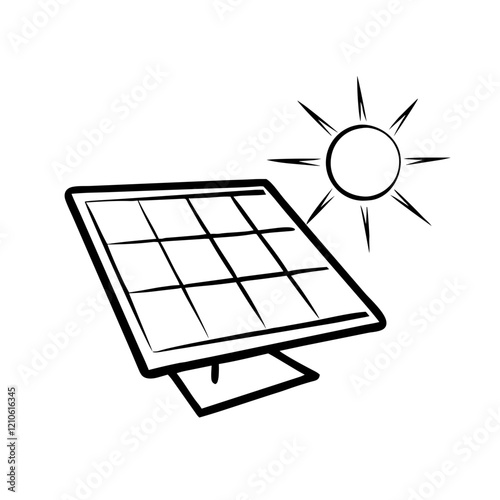 Solar panel generating energy under the sun