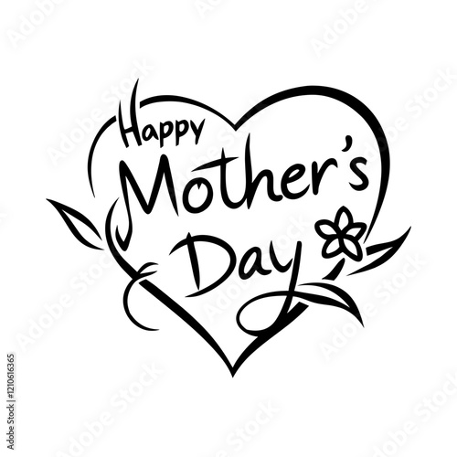 Happy Mother's Day decorative heart design