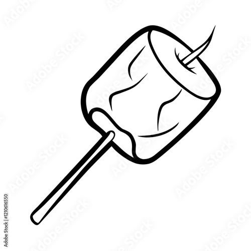 Marshmallow on stick illustration