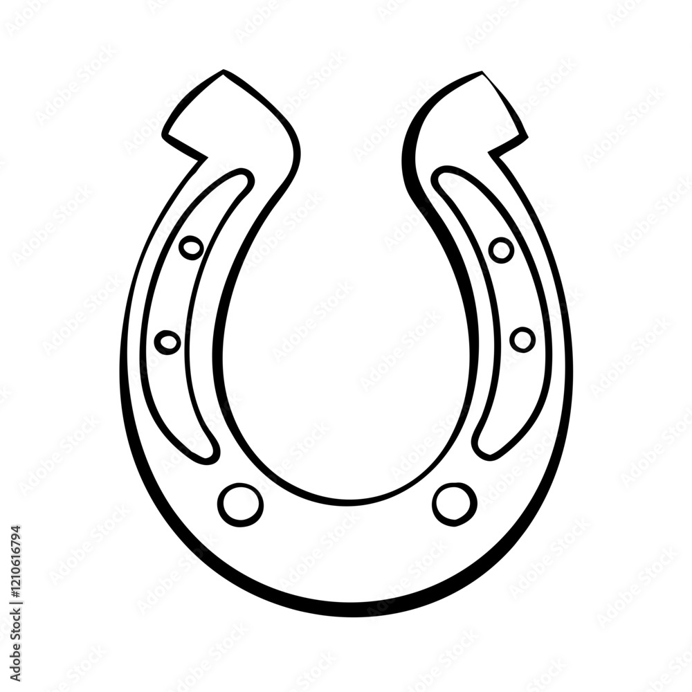 Horseshoe in simple black outline Horseshoe in simple black outline