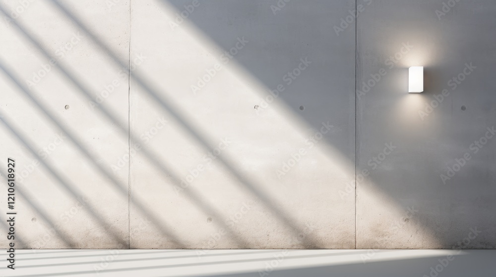 Obraz premium Elegant interplay of light and shadow on a minimalist concrete wall. Generative AI