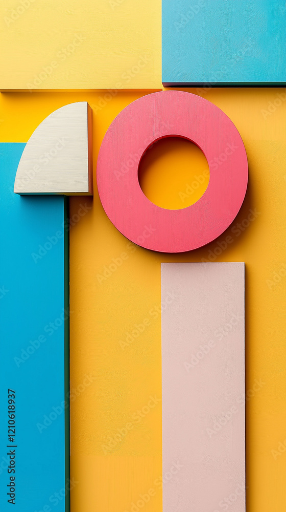 Geometric shapes in muted colors with text space