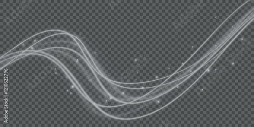 Cold winter wind texture. Holiday vector blizzard. Christmas effect of a cold blizzard. Vector PNG
