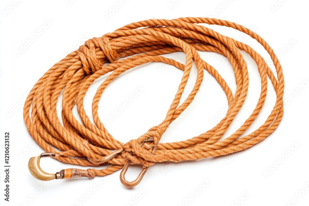 A close-up shot of a rope on a white background A close-up shot of a rope on a white background