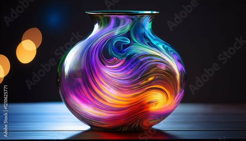 glass vase on a dark background photo