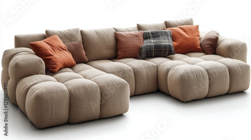 Modern plush sectional sofa with decorative cushions for stylish living spaces