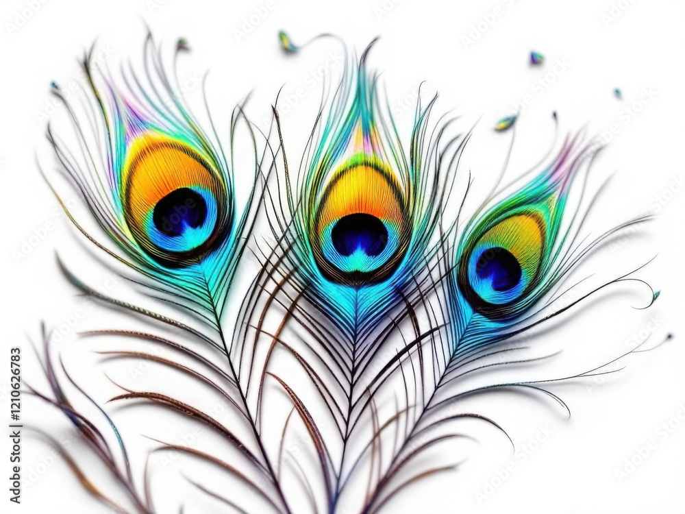 Obraz premium Vibrant Peacock Feathers with Iridescent Eyes