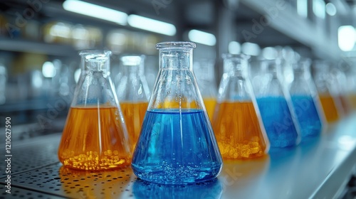 Lab Erlenmeyer Flasks, Chemicals, Research, Experiment, Facility photo