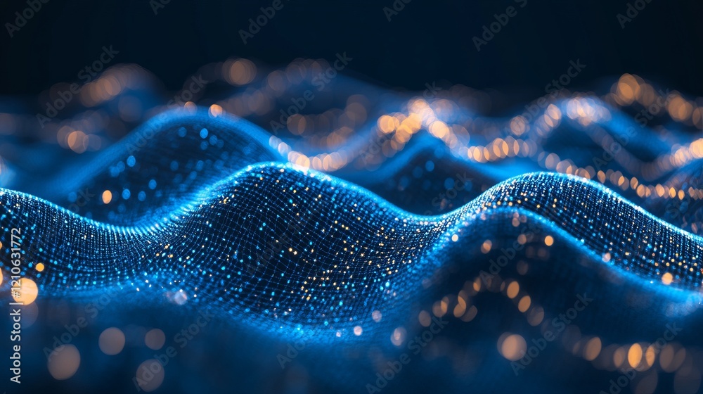 Glowing blue data matrix, futuristic technology background, complex network, dynamic and high-tech atmosphere, abstract digital visualization Glowing blue data matrix, futuristic technology background, complex network, dynamic and high-tech atmosphere, abstract digital visualization