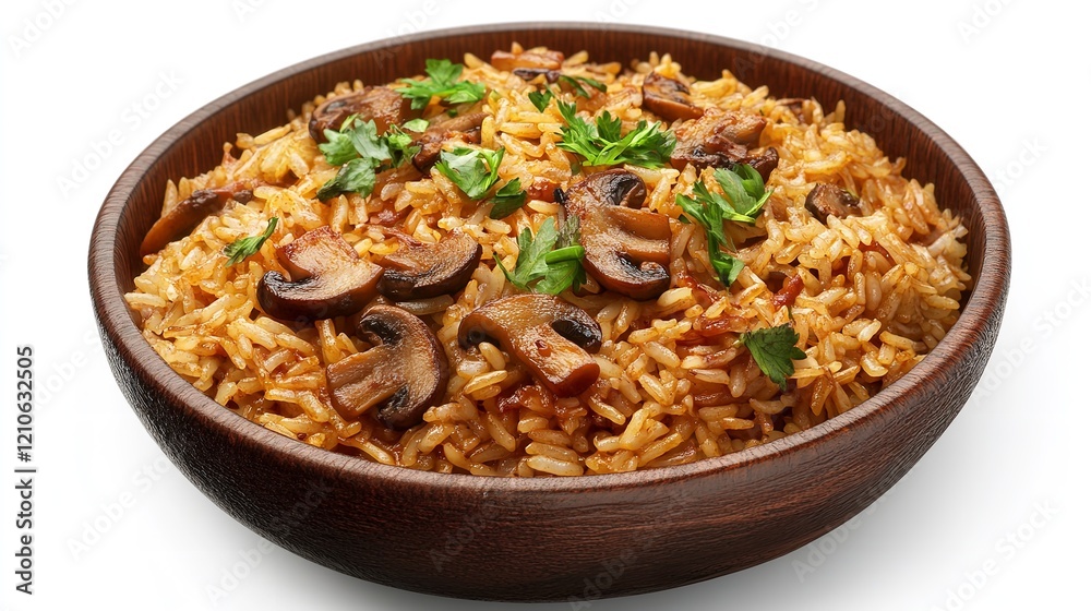 Biryani Rice Cooked Isolated on White Background Biryani Rice Cooked Isolated on White Background