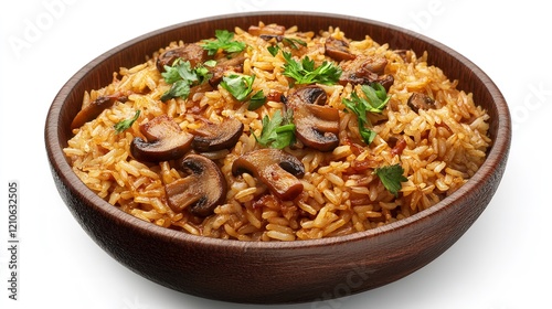 Biryani Rice Cooked Isolated on White Background