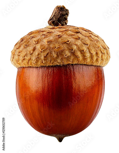 two acorns isolated on transparent background