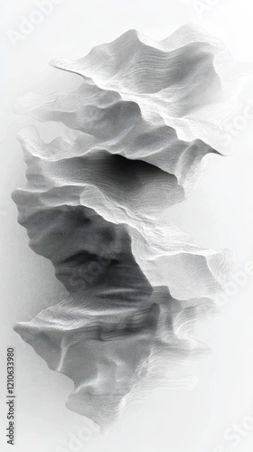 Artistic representation of abstract human faces created with intricate line p...