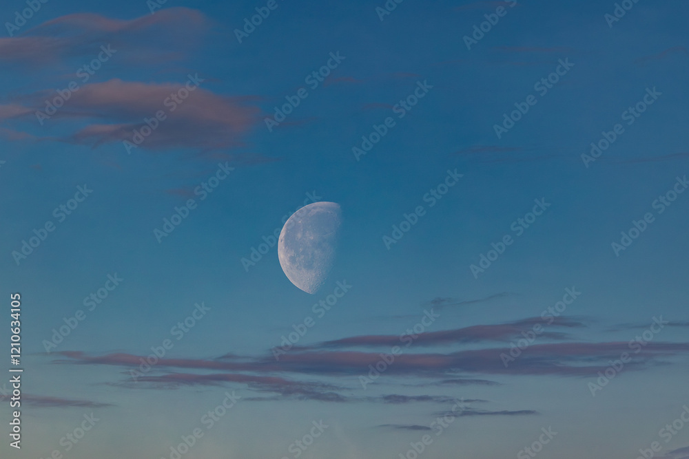 waning moon at the beginning of the year at dusk!