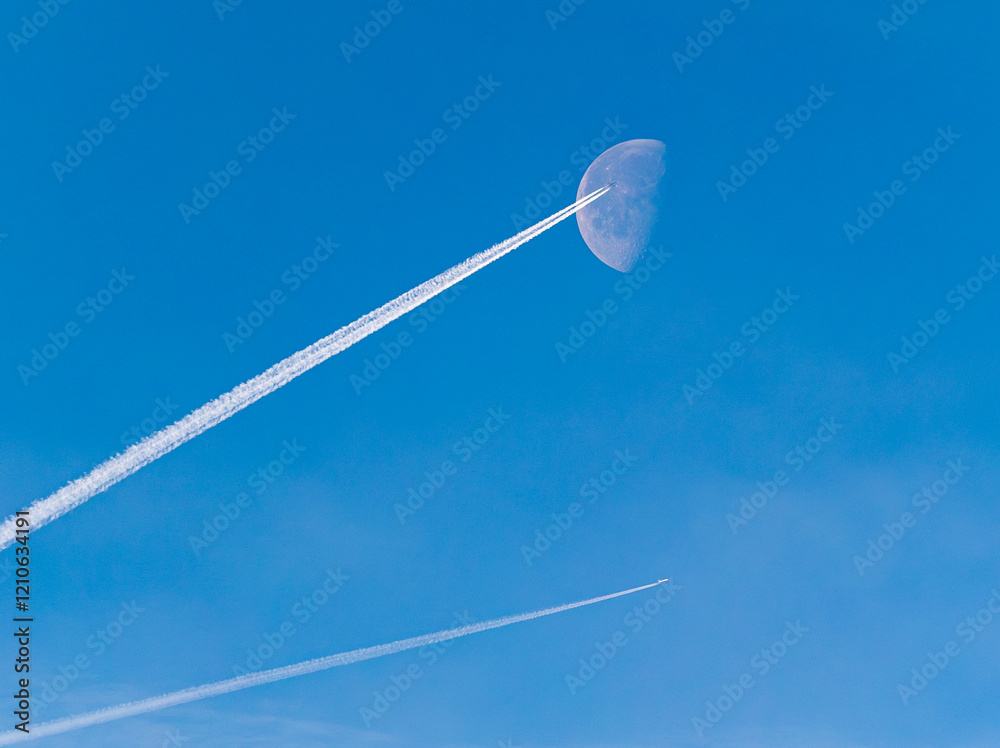 waning moon at the beginning of the year at dusk!
