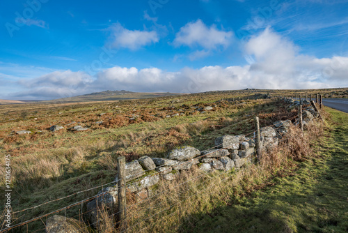 Farm stone wall on Dartmoor photo